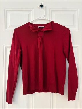 COS bow sweater. Sz XS red